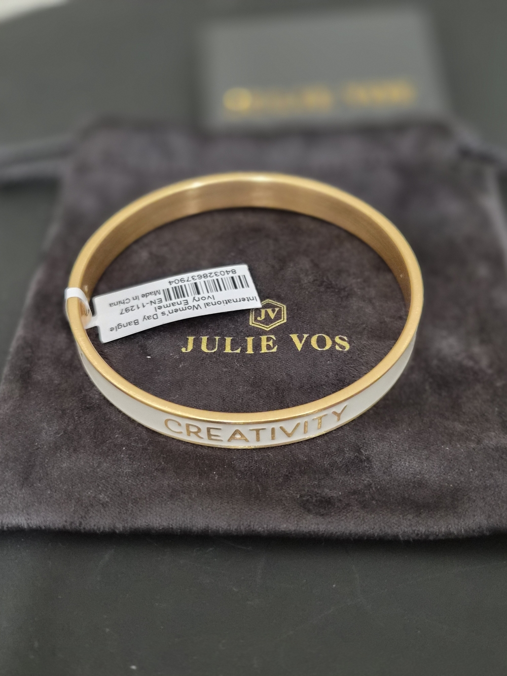 Julie Vos White & Gold Creativity Bangle